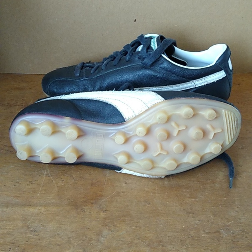 VTG Puma "Pioneer" Black Leather Soccer Cleats | US 7 - Picture 8 of 12